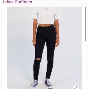 BDG Black High-Rise Ripped Skinny Jeans